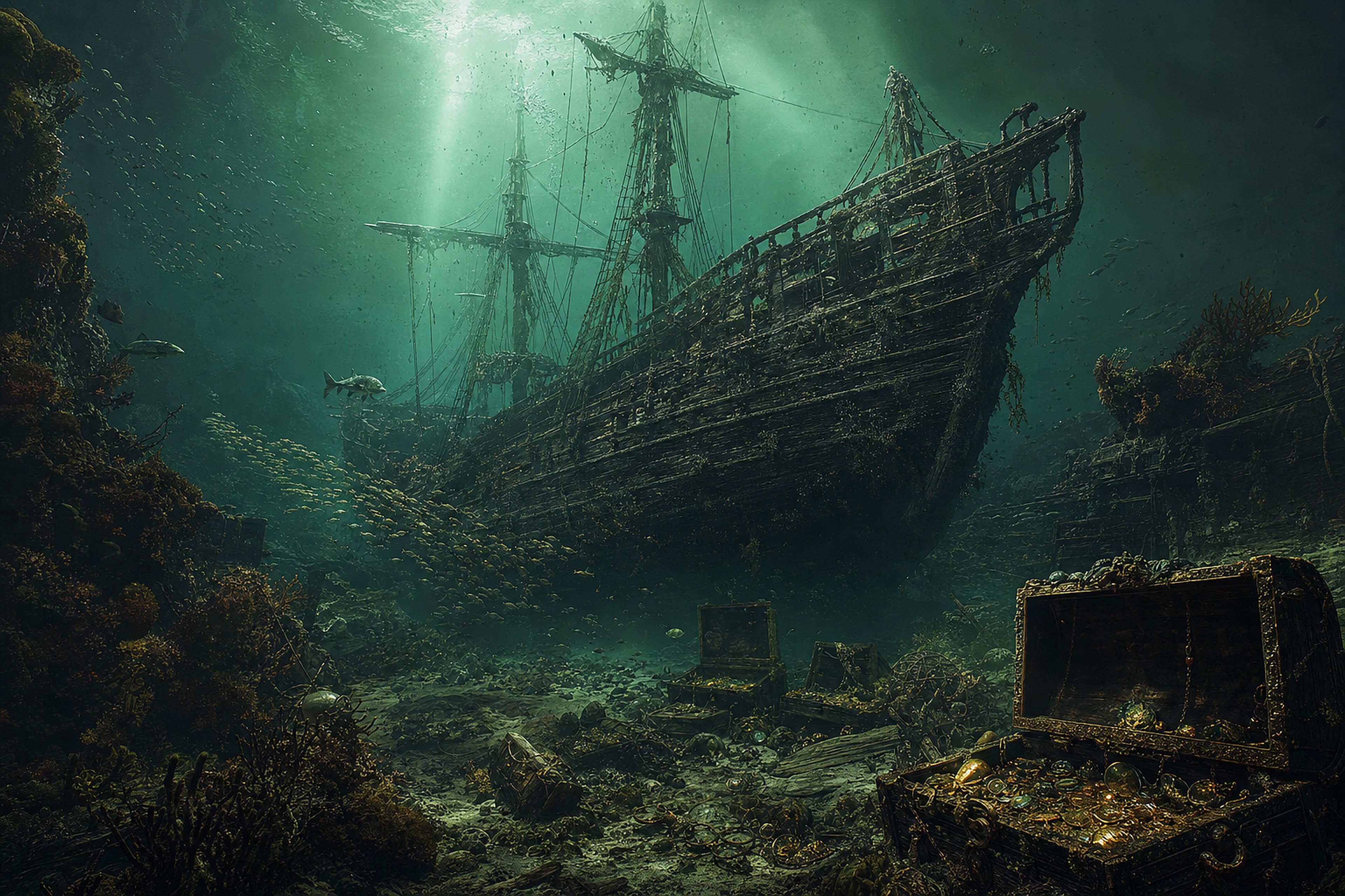 Het Gezonken Scheepswrak — cinematische kaart